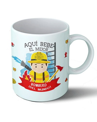 Tazas Taza Aquí bebe el mejor bombero del mundo