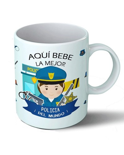 Tazas Taza Aquí bebe la mejor policia del mundo