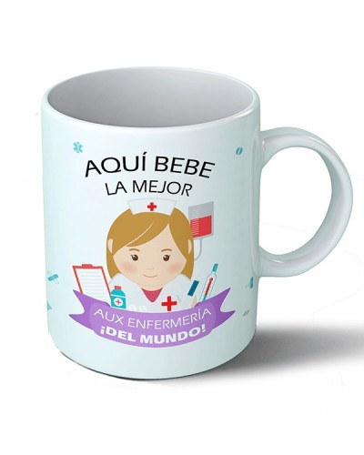 Tazas Taza Aquí bebe la mejor auxiliar de enfermería del mundo