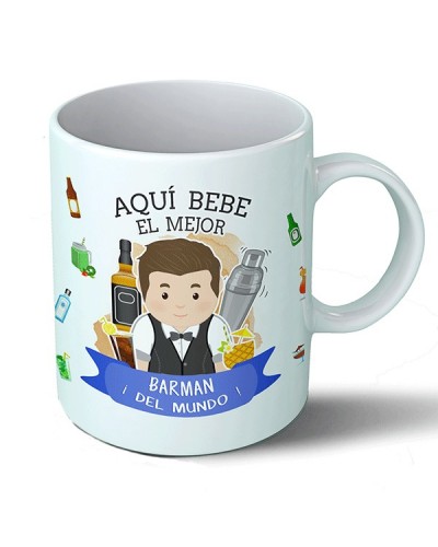 Tazas Taza Aquí bebe el mejor barman del mundo