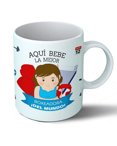 Tazas Taza Aquí bebe la mejor boxeadora del mundo