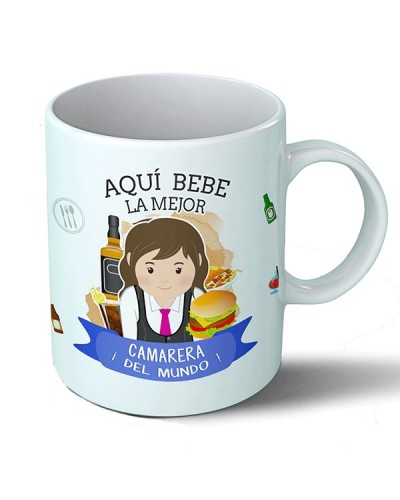 Tazas Taza Aquí bebe la mejor camarera del mundo