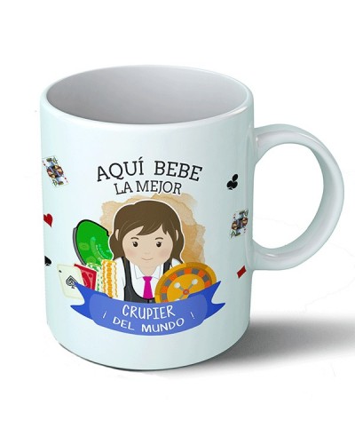 Tazas Taza Aquí bebe la mejor crupier del mundo