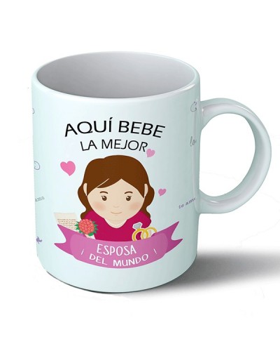 Tazas Taza Aquí bebe la mejor esposa del mundo