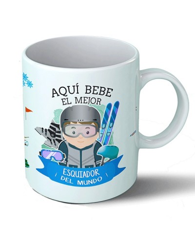 Tazas Taza Aquí bebe el mejor esquiador del mundo