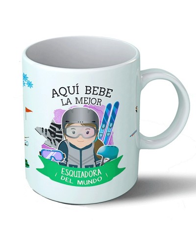 Tazas Taza Aquí bebe la mejor esquiadora del mundo