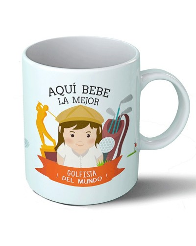 Tazas Taza Aquí bebe la mejor golfista del mundo