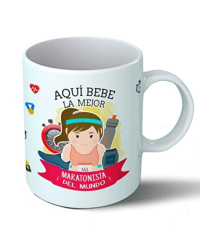 Taza Aquí bebe la mejor maratonista del mundo