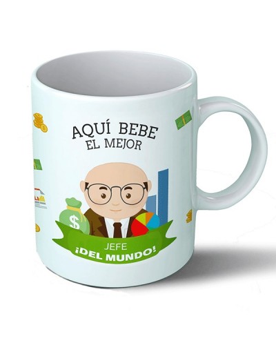 Tazas Taza Aquí bebe el mejor jefe del mundo (modelo 1)