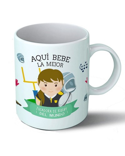 Tazas Taza Aquí bebe la mejor jugadora de rugby del mundo