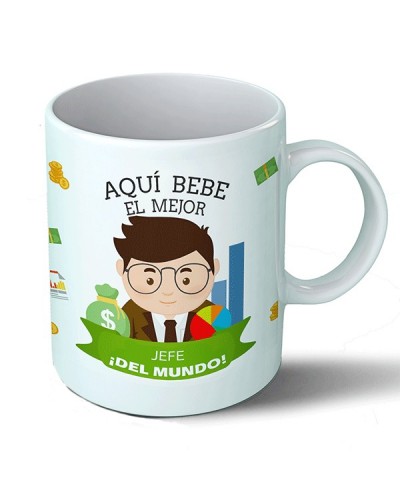 Taza Aquí bebe el mejor jefe del mundo (modelo 2 )