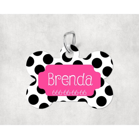Chapas para mascotas Placa modelo "Brenda" nombre y tlf personalizable