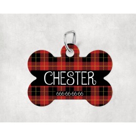 Placa modelo "Chester" nombre y tlf personalizable