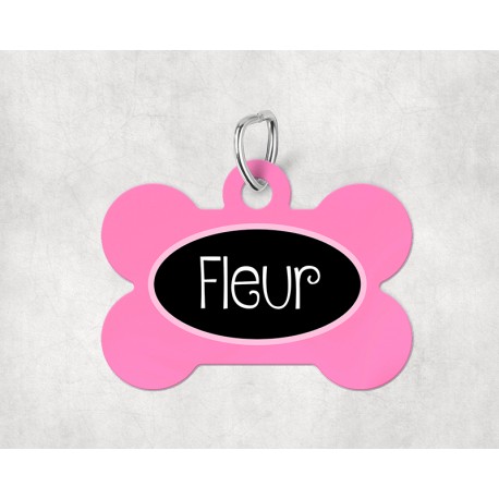 Chapas para mascotas Placa modelo "Fleur" nombre personalizable