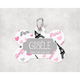 Placa modelo "Gisèle" nombre y tlf personalizable