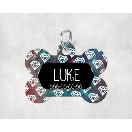Chapas para mascotas Placa modelo "Luke" nombre y tlf personalizable