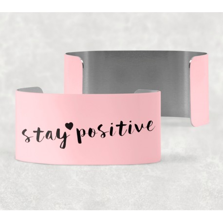 Bisutería Brazalete "Stay Positive" frases de motivación