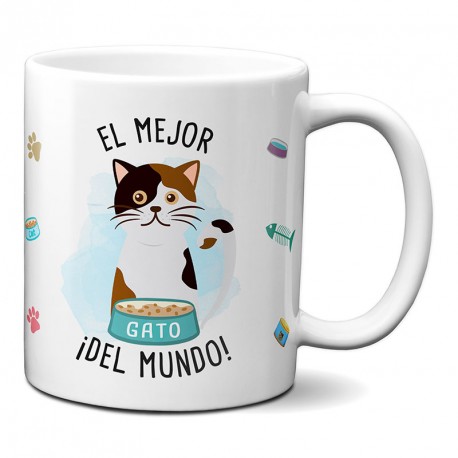 Tazas Taza el mejor Gato (común) blanco manchado del mundo