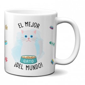 Taza el mejor Gato blanco del mundo