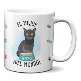 Taza el mejor Gato gris del mundo