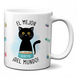 Taza el mejor Gato negro del  mundo