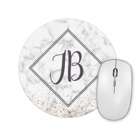 Alfombrilla de ratón Luxury mármol blanco iniciales personalizada
