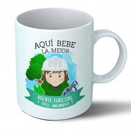 Taza Aquí bebe la mejor agente forestal del mundo