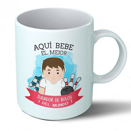 Tazas Taza Aquí bebe el mejor jugador de bolos del mundo