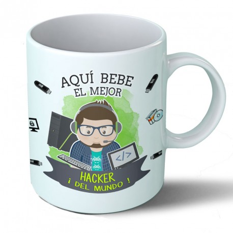 Tazas Taza Aquí bebe el mejor hacker del mundo