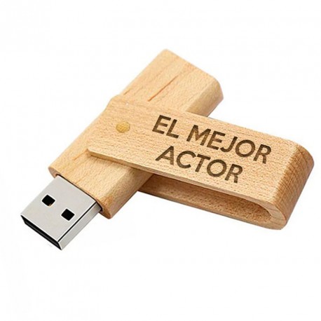 Memorias USB Memoria USB "El Mejor actor" 16GB Madera