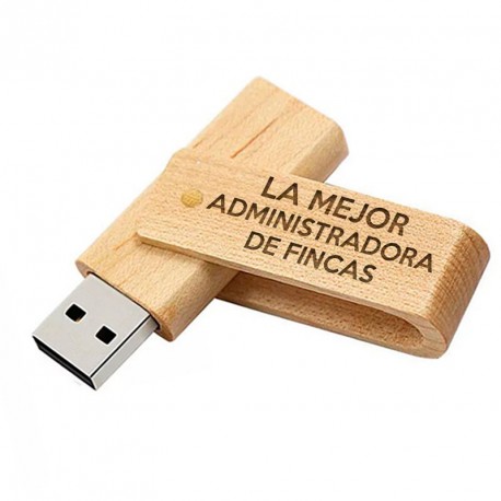 Memorias USB Memoria USB "La Mejor administradora de fincas" 16GB Madera