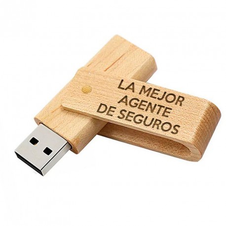 Memorias USB Memoria USB "La Mejor agente de seguros" 16GB Madera