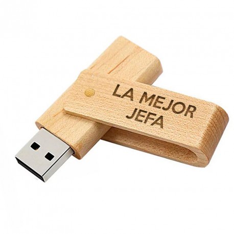 Memorias USB Memoria USB "La Mejor jefa" 16GB Madera