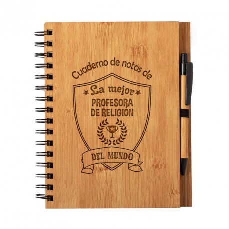 cuaderno libreta profesora de religión