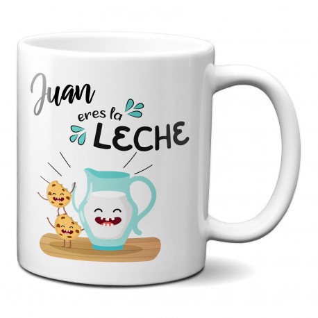 Taza personalizada con nombre "Eres la leche"