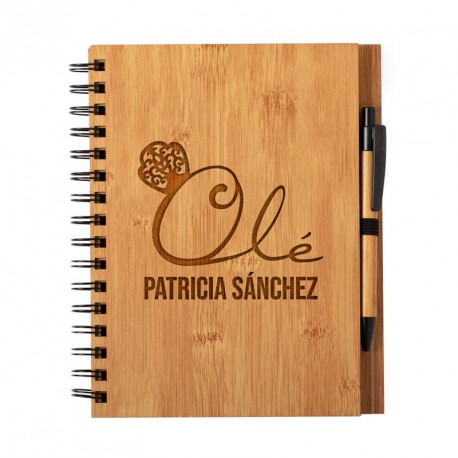 Cuaderno "Olé" personalizado con nombre