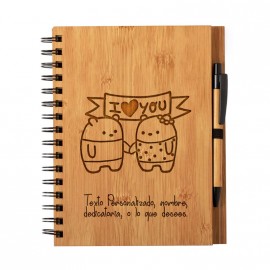 Cuaderno "I love you" personalizado con nombre