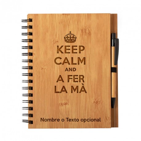 Cuaderno Keep Calm a fer la má personalizado con nombre