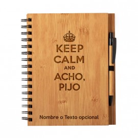 Cuaderno Keep Calm Acho pijo personalizado con nombre