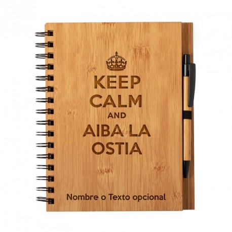 Cuaderno Keep Calm Aiba la hostia personalizado con nombre