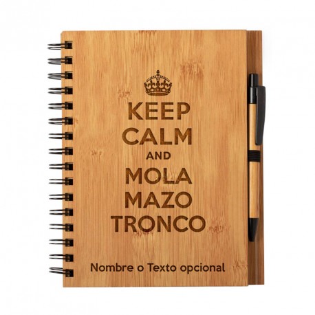 Cuaderno Keep Calm Mola mazo tronco personalizado con nombre