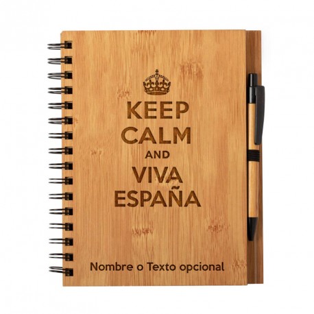 Cuaderno Keep Calm Viva España personalizado con nombre