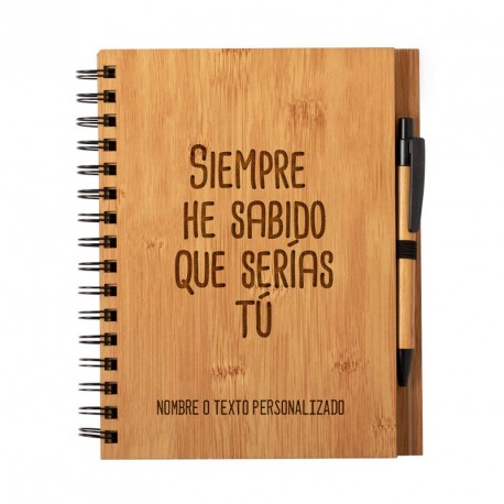 Cuaderno frase amor personalizado con nombre