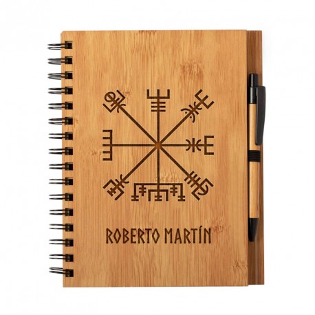 Cuaderno Vegvísir personalizado con nombre